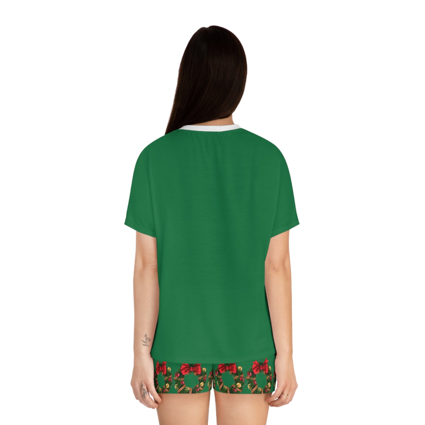 Christmas Women's Short Pajama Set with 'Oh Be Jolly' Design