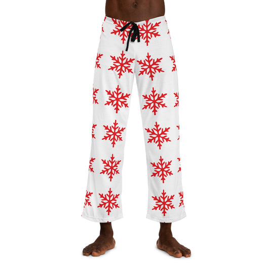 Snowflake Christmas Men's Pajama Pants, Holiday Lounge Wear, Winter Sleepwear, Festive Pyjama Bottoms, Cozy Xmas Nightwear