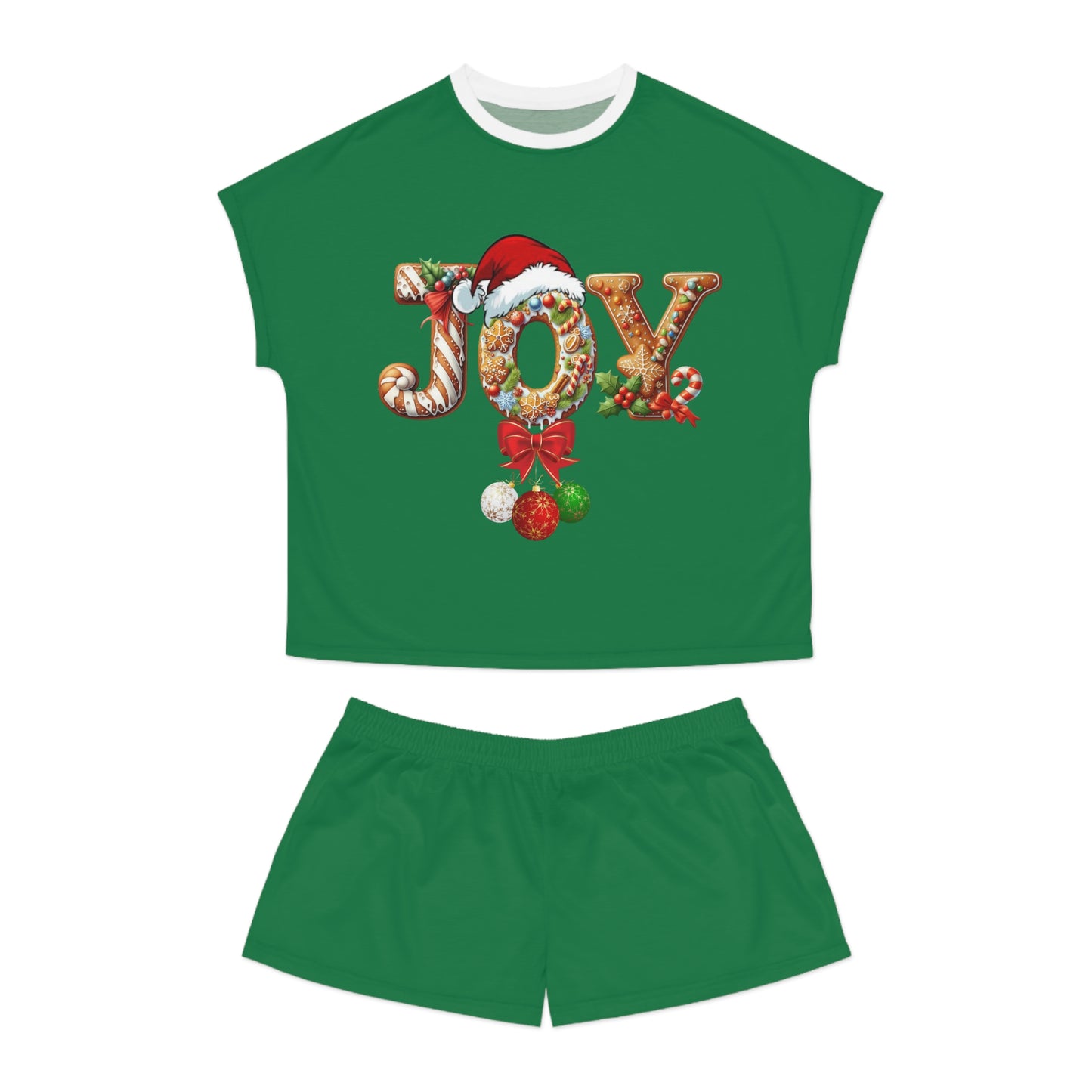 Christmas Joy Women's Pajama Set, Holiday Inspired PJ Short Set, Festive Sleepwear, Comfortable Lounge Wear, Winter Pajamas for Her