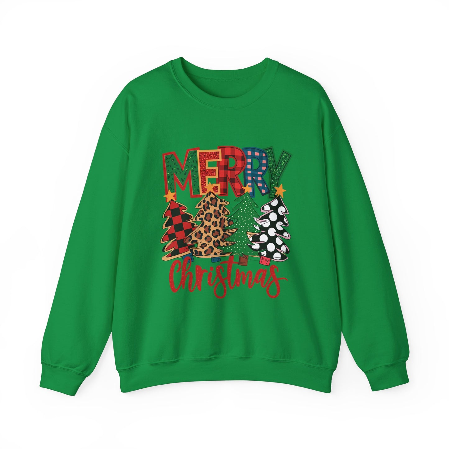 Festive Trees Christmas Sweatshirt, Holiday Crewneck Jumper, Winter Xmas Pullover, Unisex Gift Apparel, Mere Christmas Design