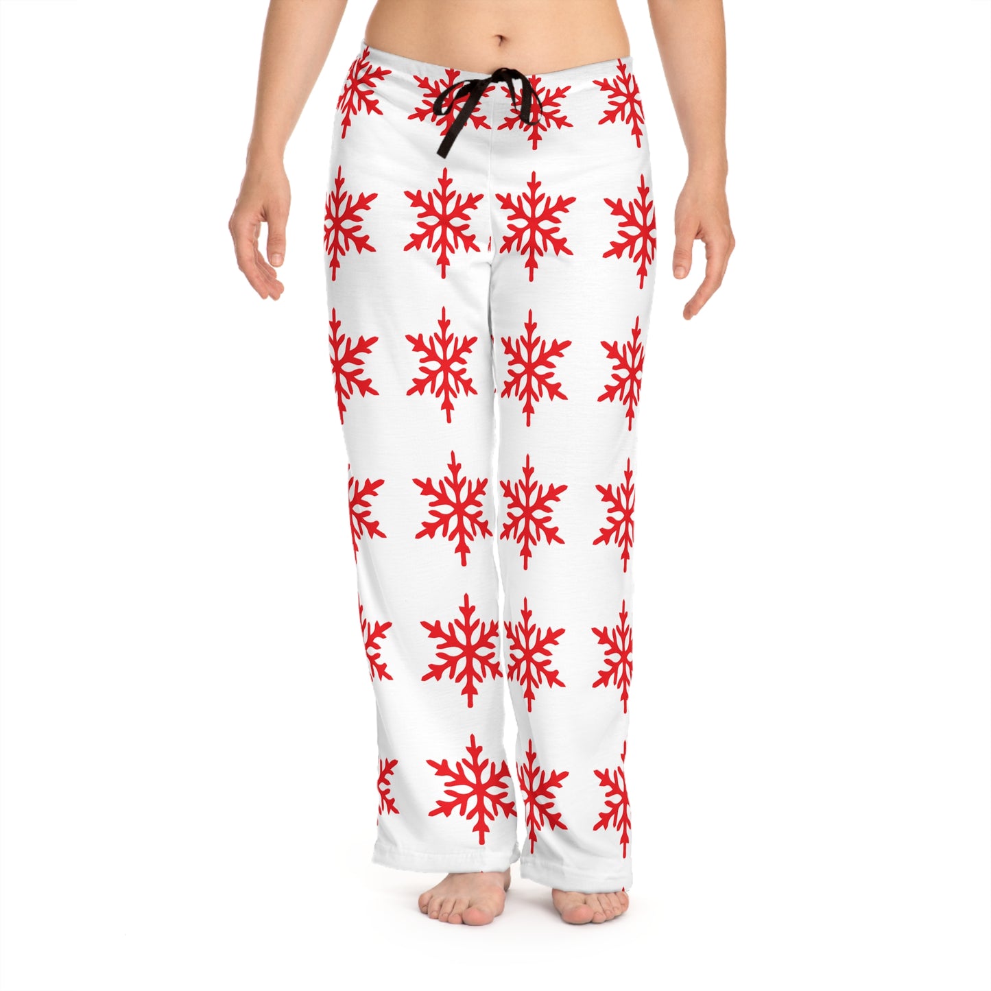 Red Snowflake Women's Pajama Pants, Christmas Lounge Wear, Holiday Sleepwear, Festive PJ Bottoms, Cozy Winter PJs