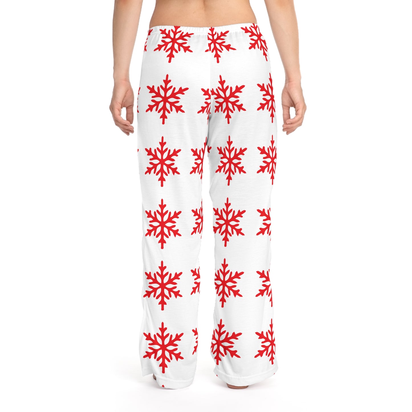 Red Snowflake Women's Pajama Pants, Christmas Lounge Wear, Holiday Sleepwear, Festive PJ Bottoms, Cozy Winter PJs