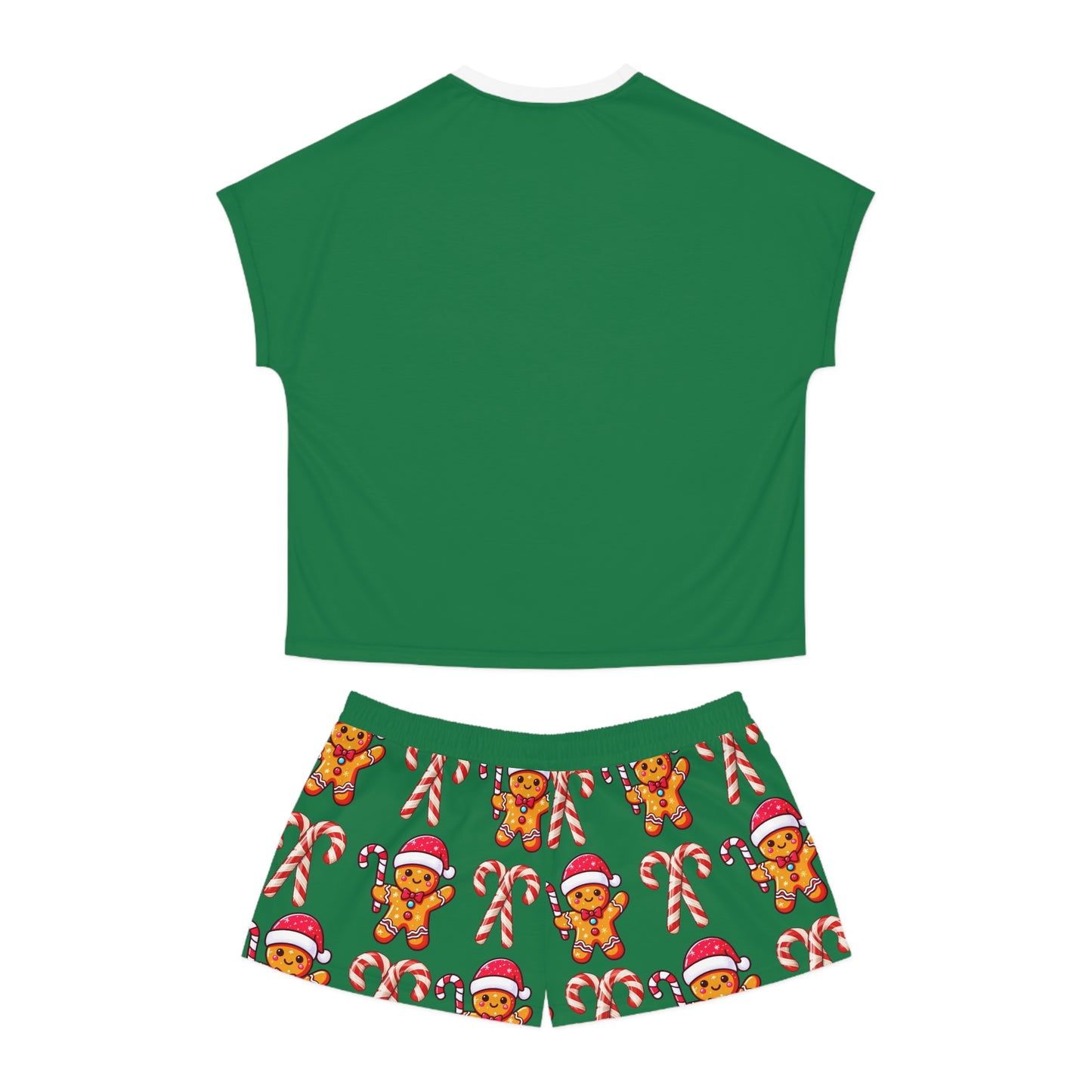 Gingerbread Candycane Pajama Short Set