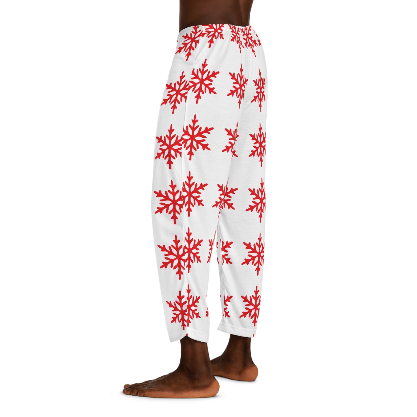 Snowflake Christmas Men's Pajama Pants, Holiday Lounge Wear, Winter Sleepwear, Festive Pyjama Bottoms, Cozy Xmas Nightwear