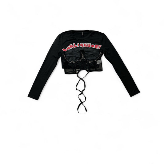 Graphic Chained Long Sleeve Corset Top: Where Edgy Meets Elegance