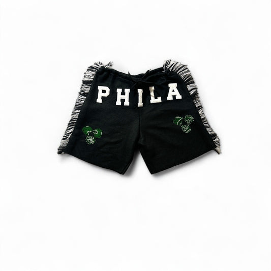 Handmade  Philly-Inspired Shorts with Fringe Flare: Bold, Local Vibes with a Twist of Fun