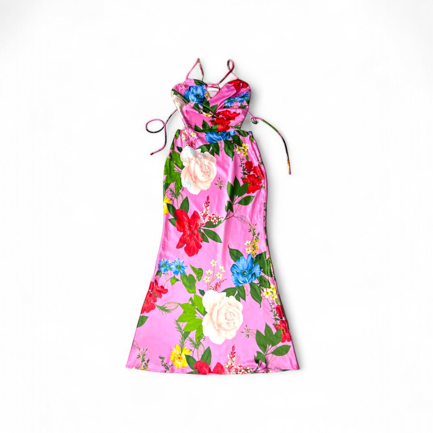 Pink Floral Print Silk Dress: Effortless Elegance Meets Timeless Beauty