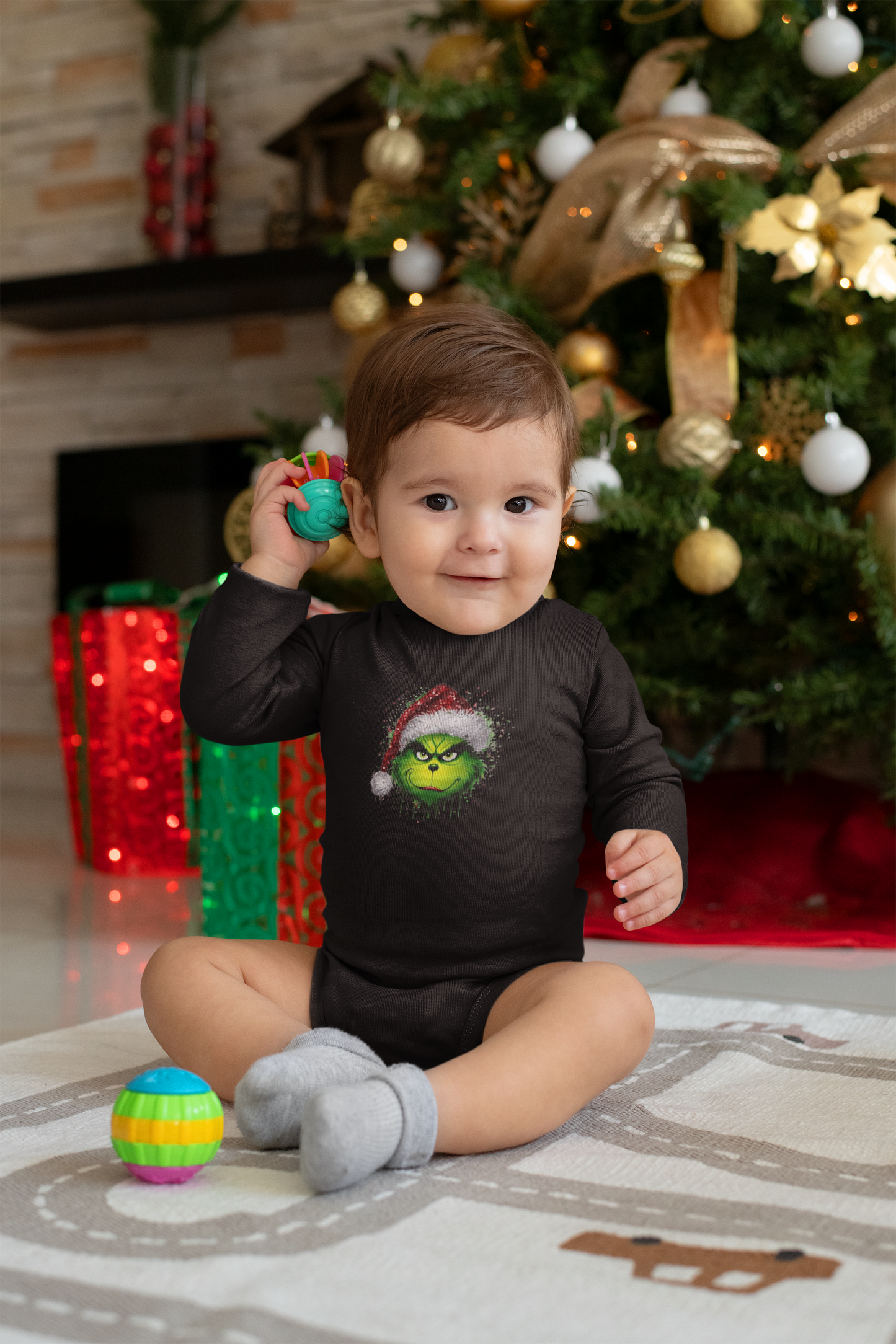 Christmas Grinch Infant Long Sleeve Bodysuit